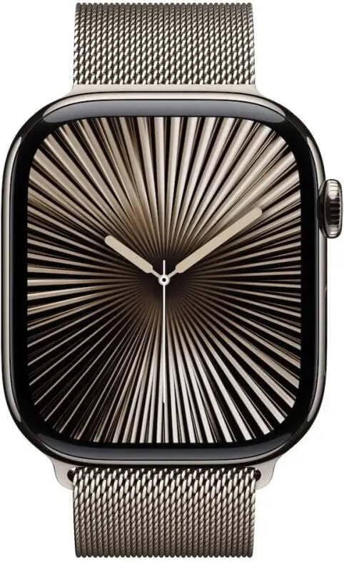APPLE Watch S10 Cellular 46mm корпус от естествен титан с естествена миланска петла ML