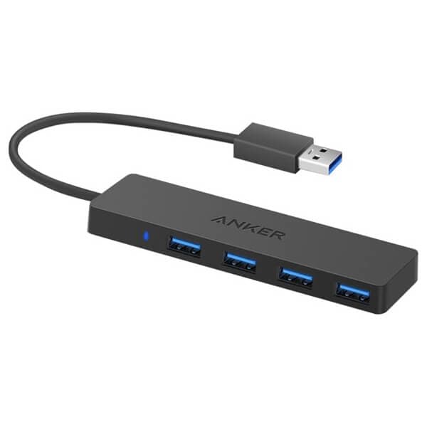 4-портов USB-A 3.0 хъб за компютри и лаптопи - Anker USB 3.0 4-Port USB Hub (A7516012) (черен)