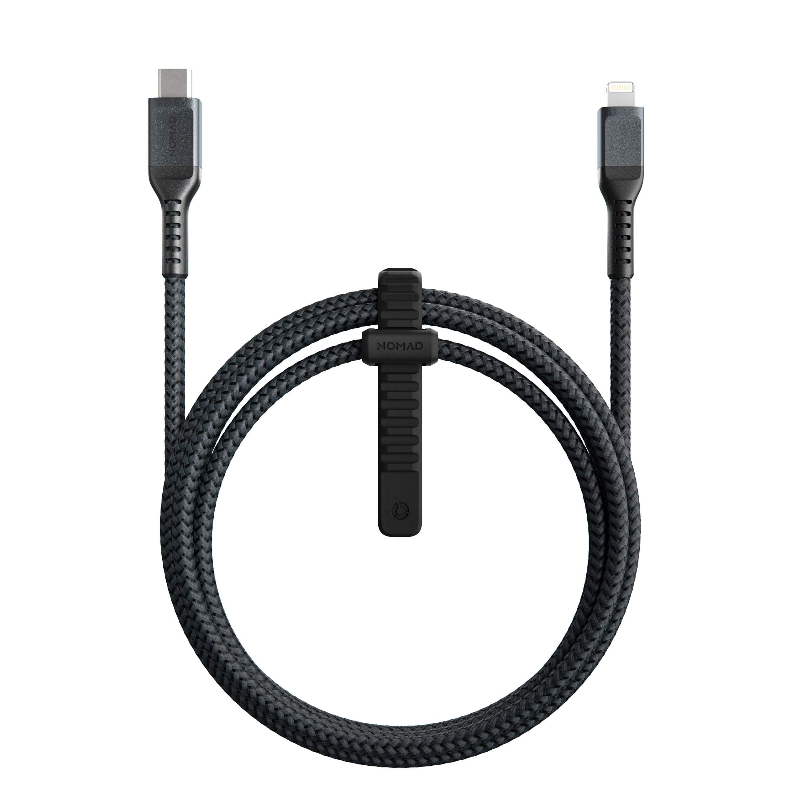 Кабел Nomad Kevlar USB-C to Lightning Cable (NM01912000), от USB C(м) към Lightning(м), 1.5m, 18W, черен
