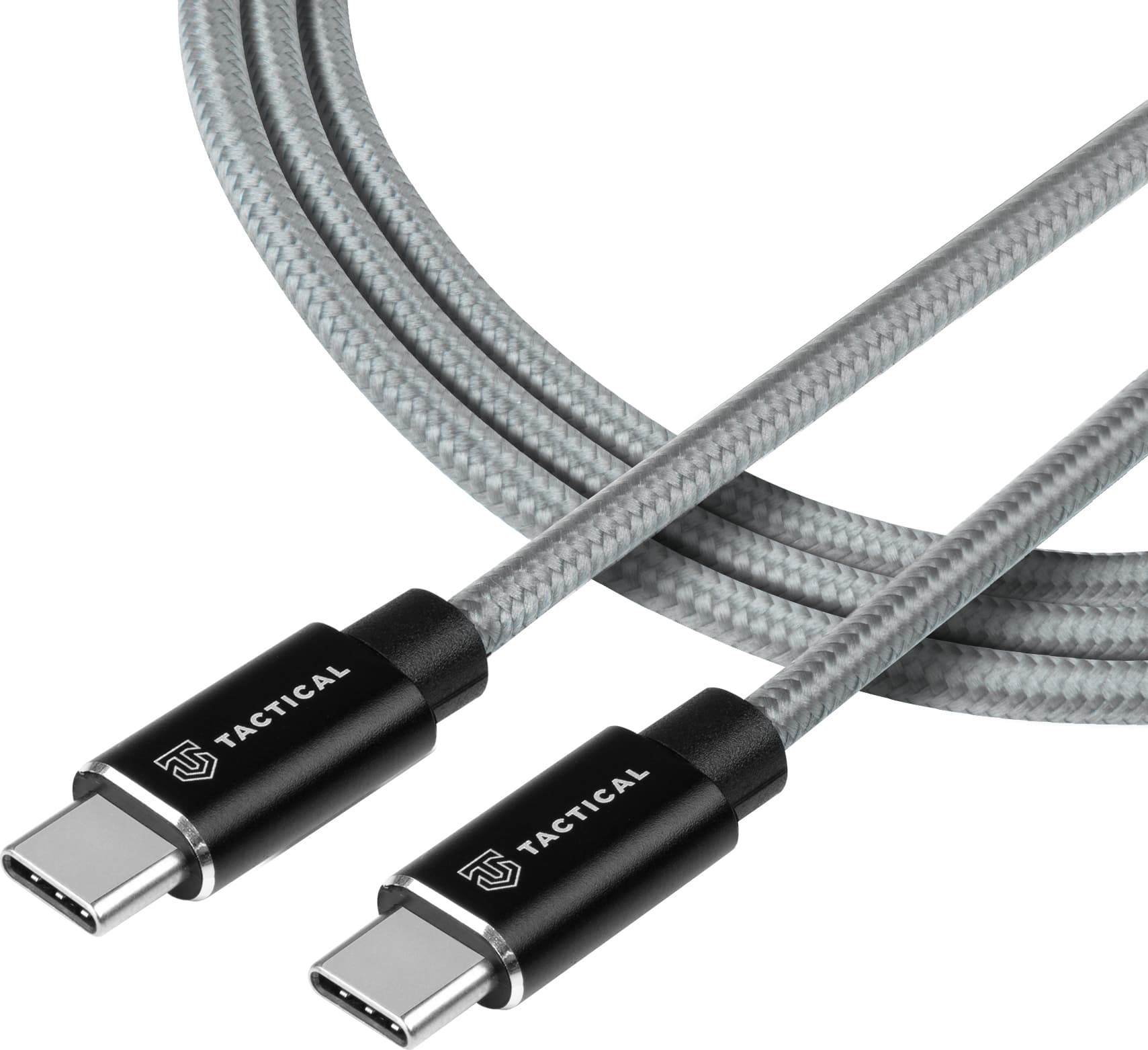 Кабел Tactical Fast Rope Kevlar, от USB-C(м) към USB-C(м), 2m, 100W, сив