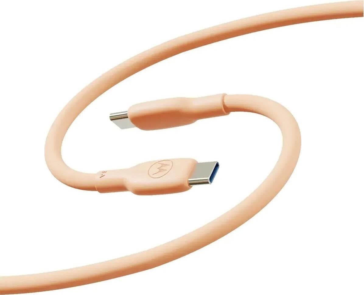 MOTOROLA Silicone 2m Cable C-C 5A, Peach Fuzz with charging speed up to 100W