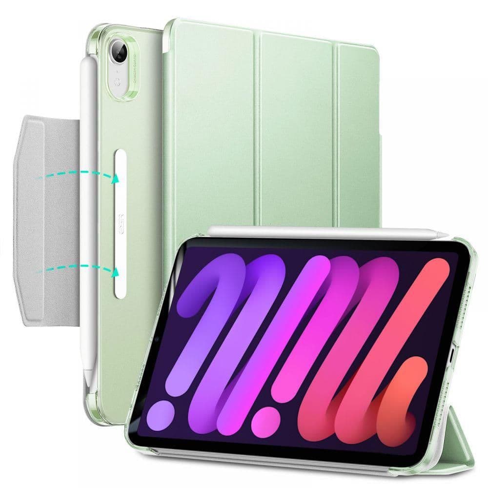 Полиуретанов калъф с поставка за iPad mini 7 (2024), iPad mini 6 (2021) - ESR Ascend Trifold Case (светлозелен)