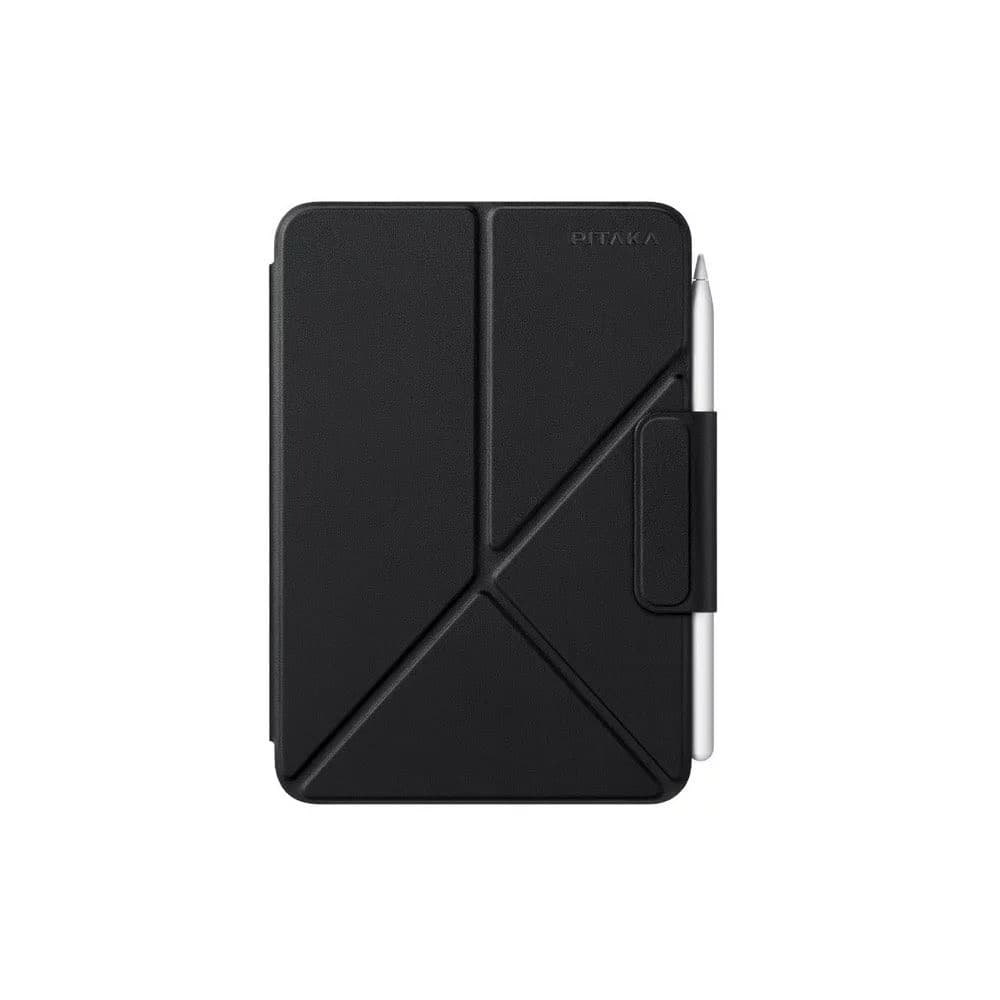 Магнитен полиуретанов кейс с поставка за iPad mini 7 (2024), iPad mini 6 (2021) - Pitaka MagEZ Folio 2 Case (черен)