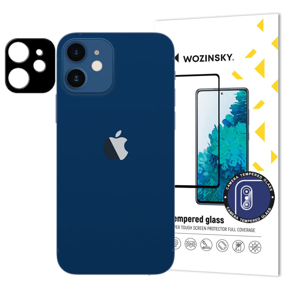 Предпазен стъклен протектор за камерата на iPhone 12 - Wozinsky Full Camera Glass (прозрачен)