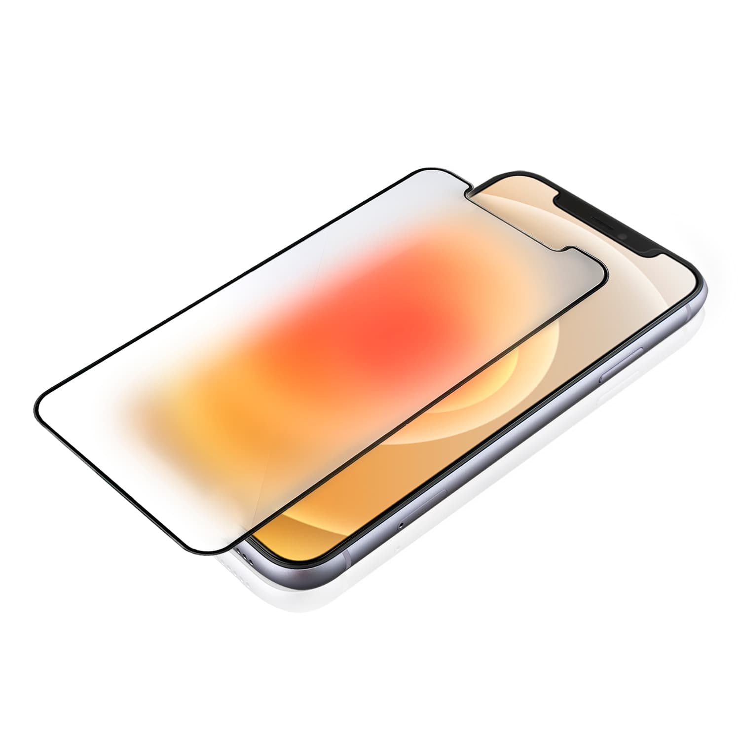 Хибридно матирано защитно покритие за дисплея на iPhone 12 Pro Max - 4smarts Hybrid Glass Endurance Anti-Glare Screen Protector (черен-прозрачен)