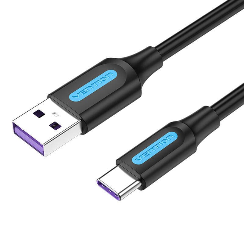 Кабел Vention CORBD, от USB-A (м) към USB-C (м), 0.5m, черен