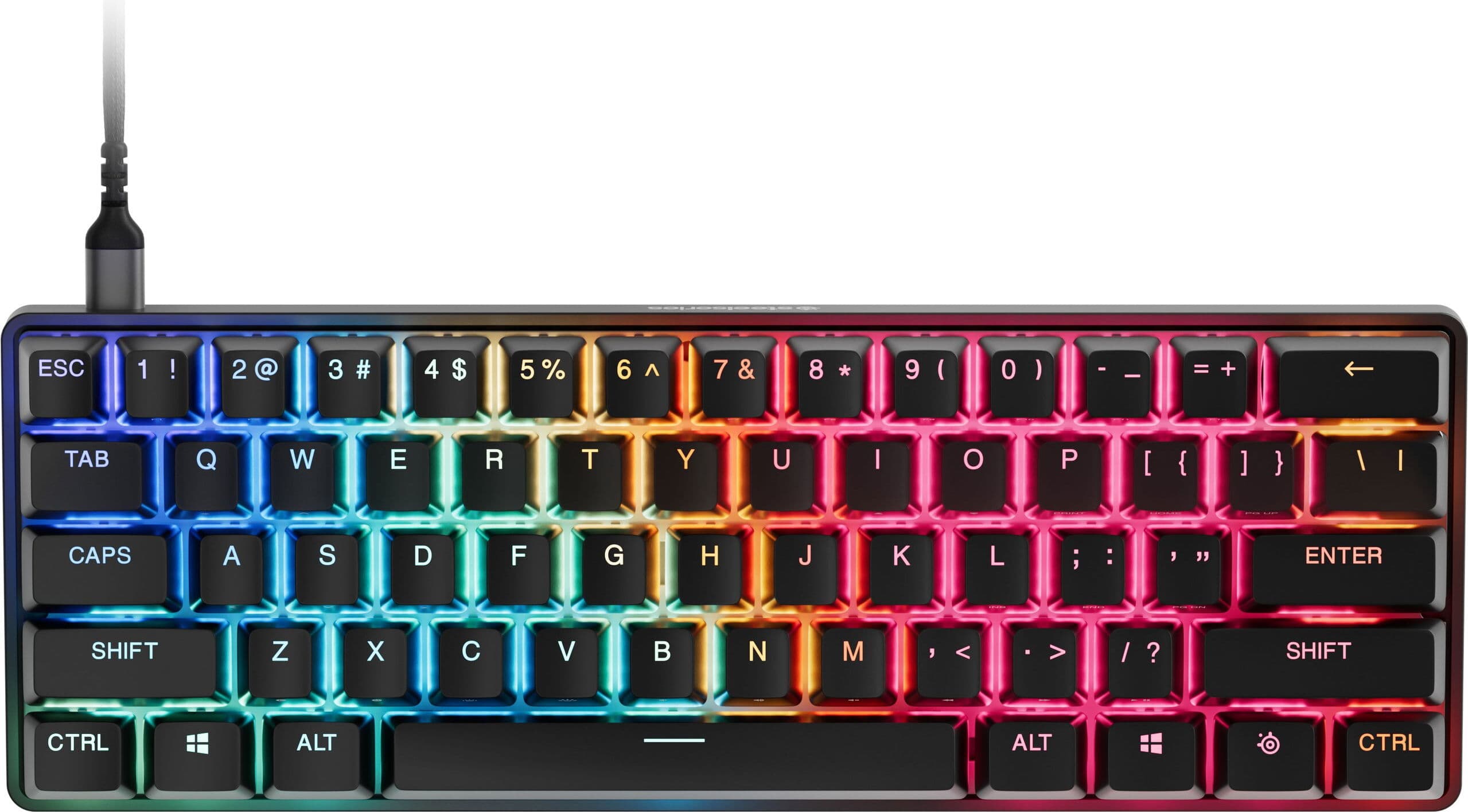 Клавиатура SteelSeries Apex Pro Mini Gen 3, механична, OmniPoint 3.0 Adjustable HyperMagnetic суичове, гейминг, RGB подсветка, US подредба, черна, USB