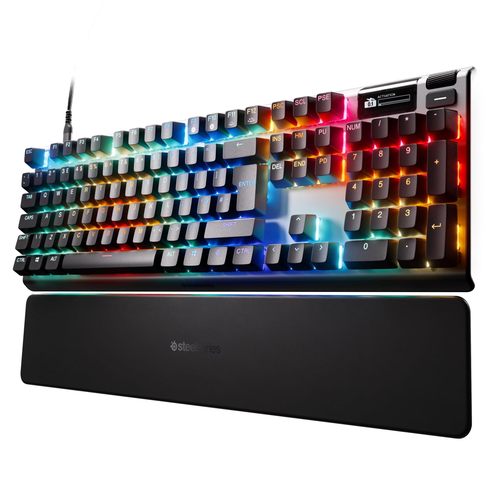 Клавиатура SteelSeries Apex Pro Gen 3, механична, OmniPoint 3.0 Adjustable HyperMagnetic суичове, гейминг, RGB подсветка, UK подредба, черна, USB
