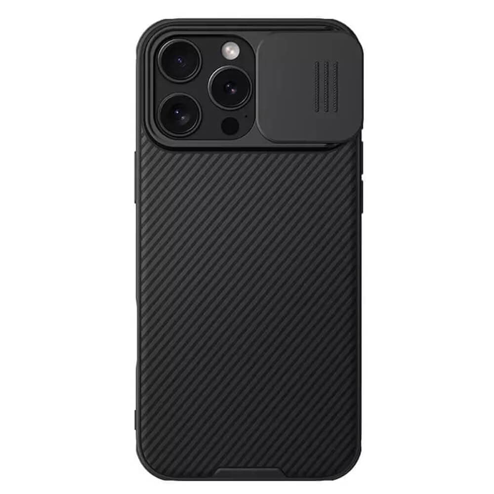 Калъф за Apple iPhone 16 Pro Max, хибриден (термополиуретан и поликарбонат), Nillkin CamShield Pro Hard Case, удароустойчив, черен