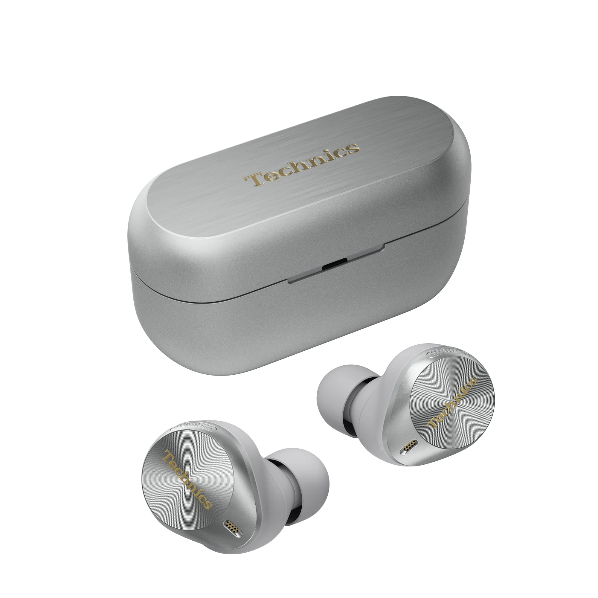 Слушалки Technics EAH-AZ80, безжични, микрофон, Bluetooth 5.3, 4.5 часа часа живот на батерията, сребристи