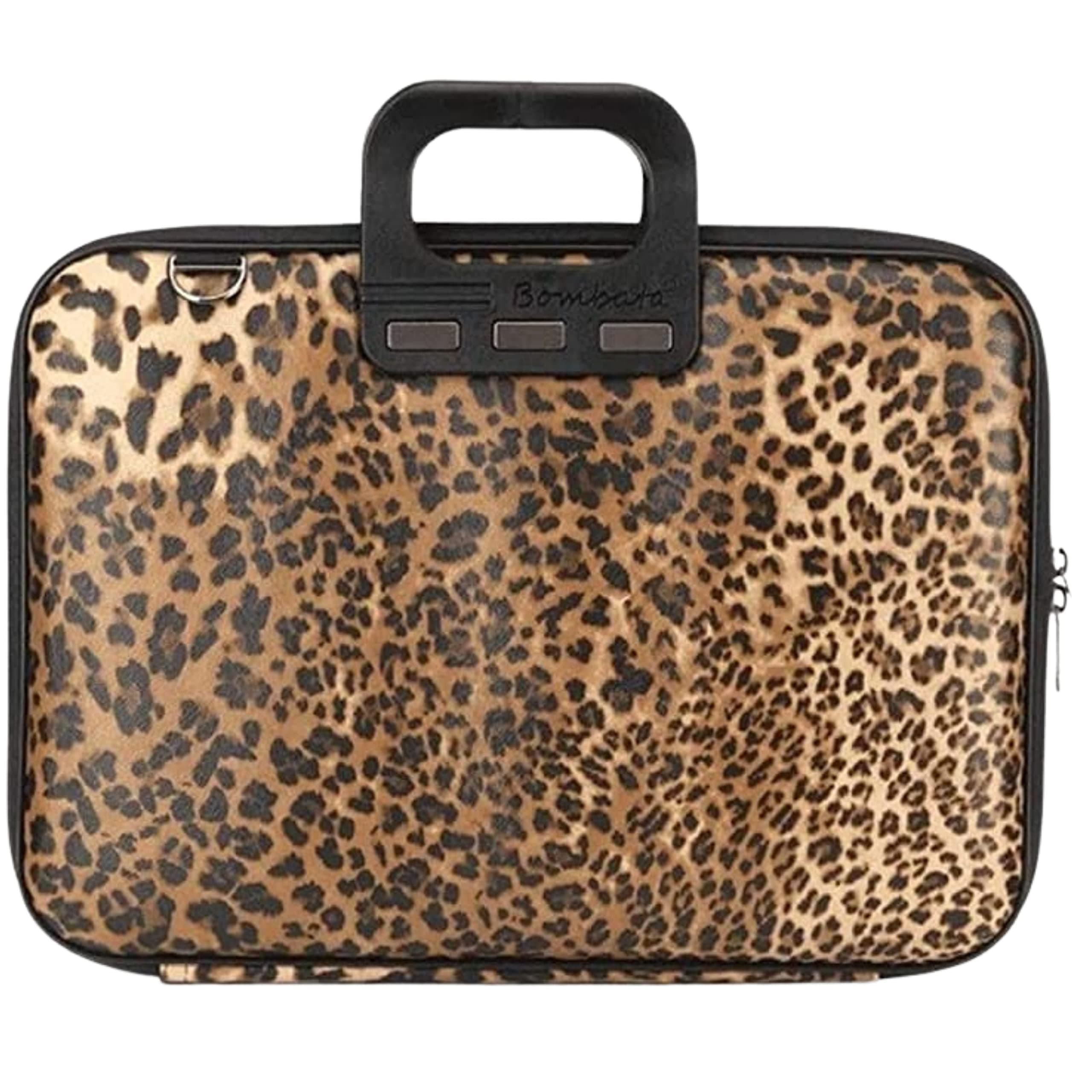 Чанта за лаптоп Bombata Leopard, до 16" (40.64 cm), с дръжка, 3 джоба за документи, 1 джоб с цип, оранжева
