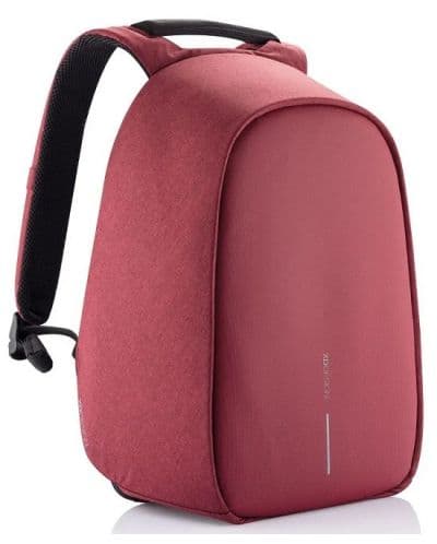 Раница за лаптоп XD Design Bobby Hero Regular (P705.294), до 15.6" (39.62 cm), USB порт за зареждане, скрити джобове, без преден достъп, устойчив на прорязване материал, водоотблъскваща материя, регулируеми ъгли на отваряне, червена