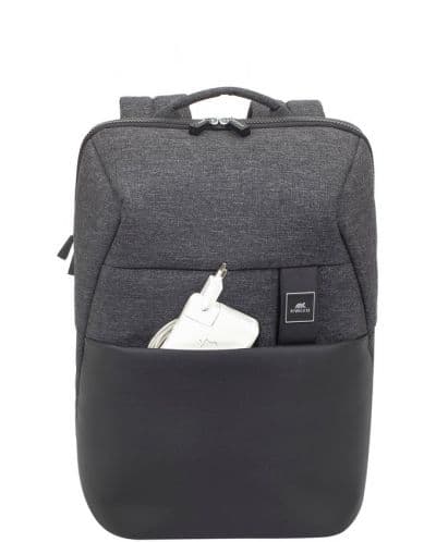 Раница за лаптоп Rivacase 8861 Black, до 15.6" (39.60cm), полиестер, с дръжка, каишка за количка, черна