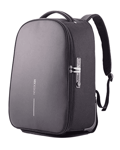 Раница за лаптоп XD design Bobby Soft (P705.792), до 17" (43.18 cm), с колелца и дръжка, USB порт за зареждане, водоотблъскваща материя, TSA заключване, черна