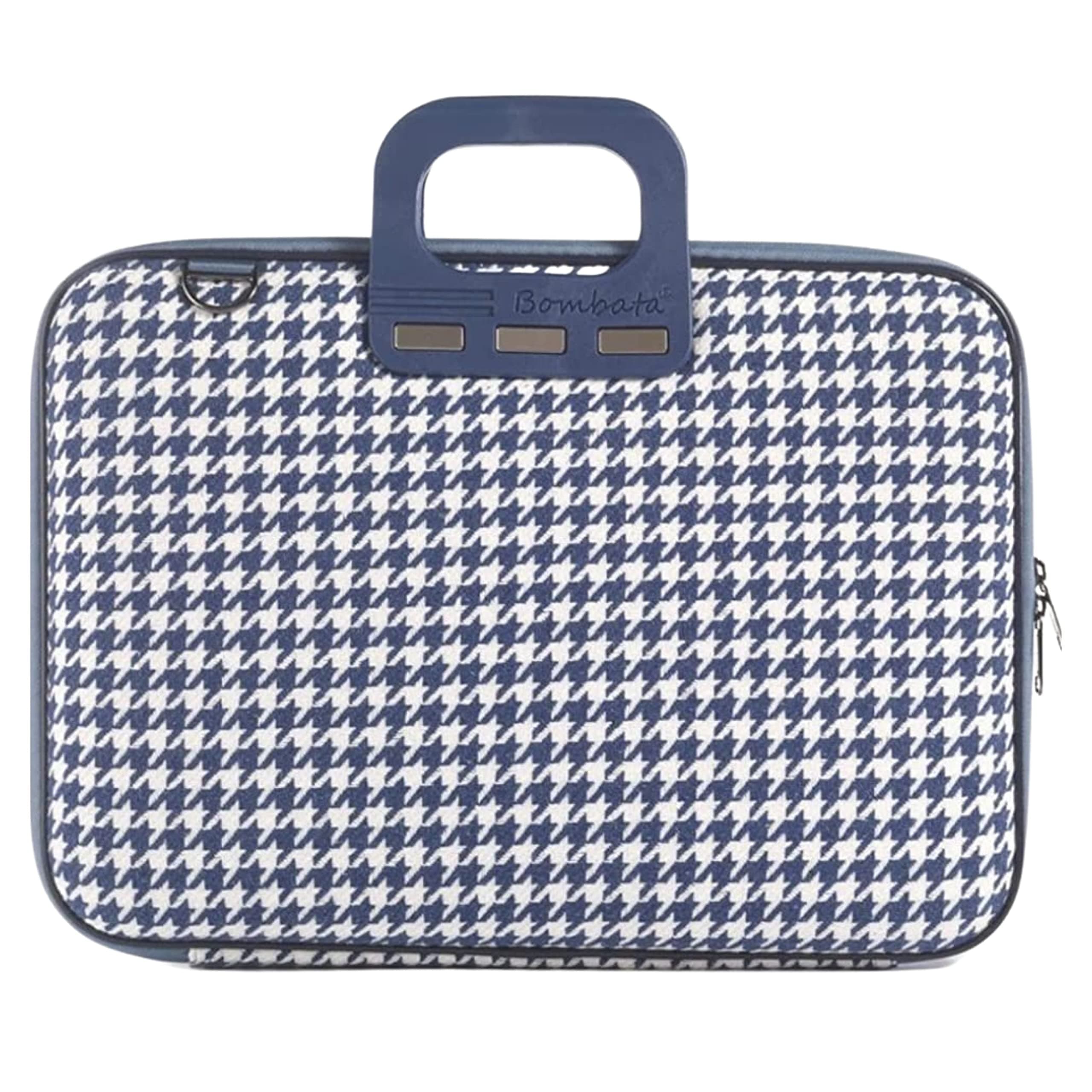 Чанта за лаптоп Bombata Pied de poule Blue, до 16" (40.64 cm), италиански дизайн, тапицерия от плат, синя