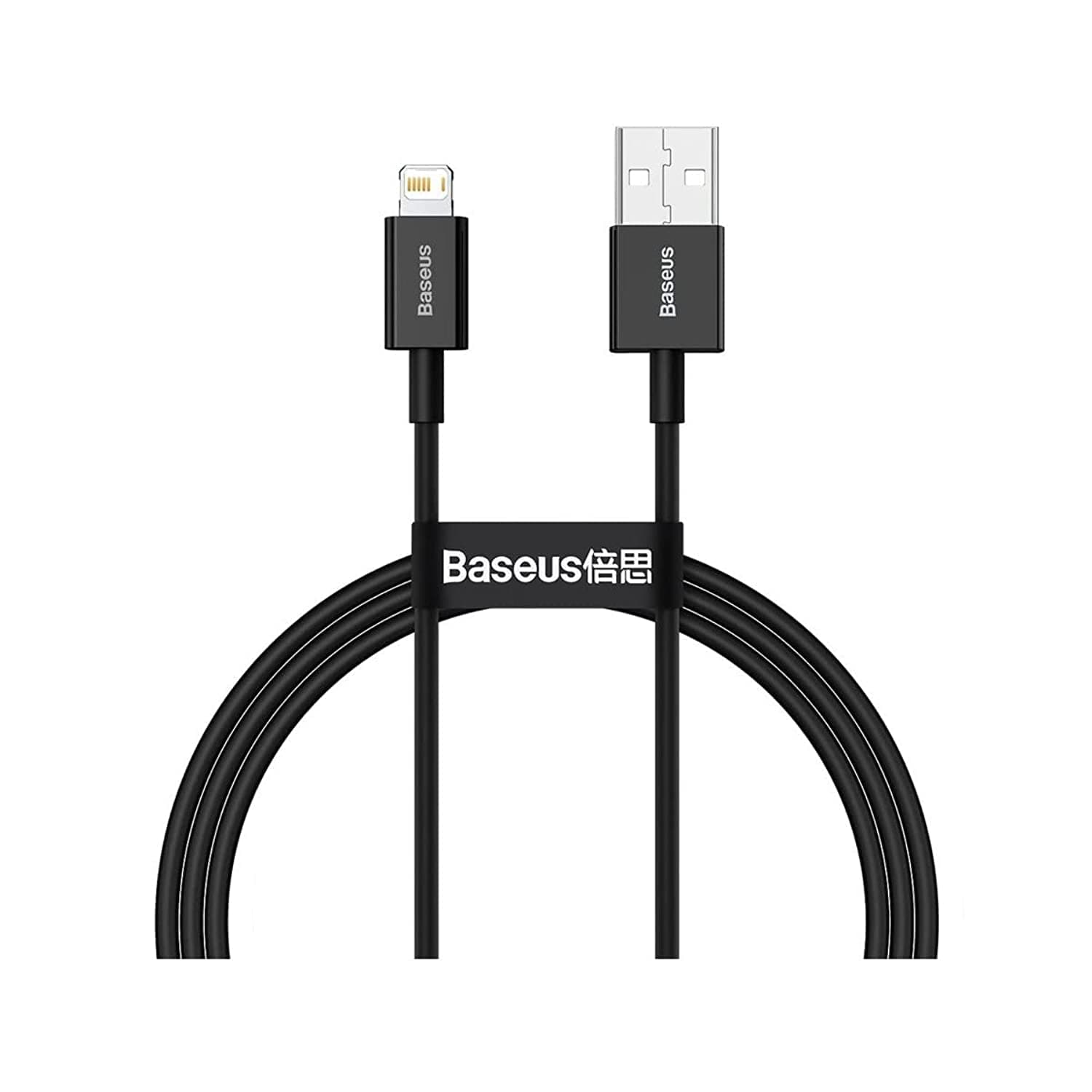 Кабел Baseus Superior Lightning Black (CALYS-A01), от USB-A(м) към Lightning(м), 1m, 2.4A/12W, черен