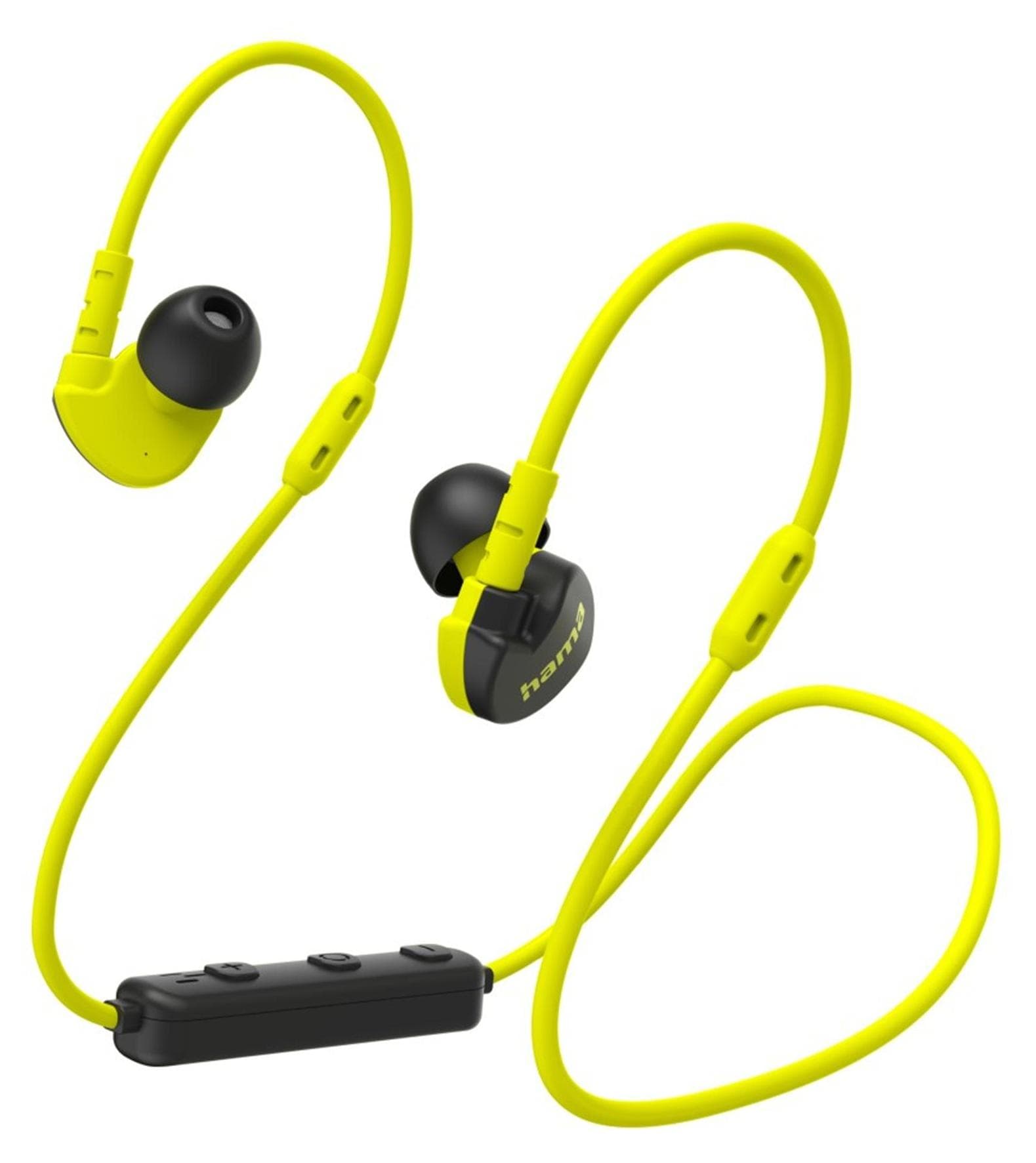 Слушалки Hama Freedom Athletics III, безжични, Bluetooth, микрофон, тип "Тапи", до 6 часа време на работа, жълти