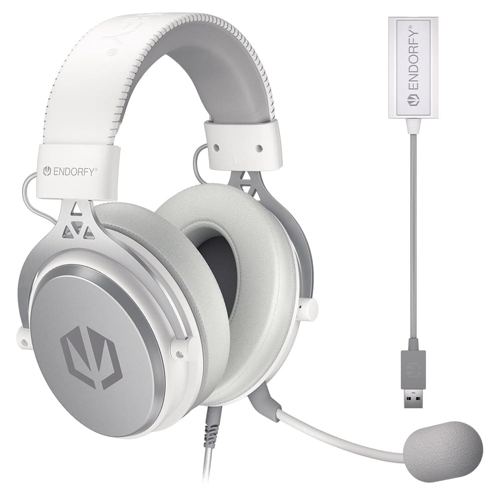 Геймърски слушалки ENDORFY Viro Plus 7.1 USB - Onyx White