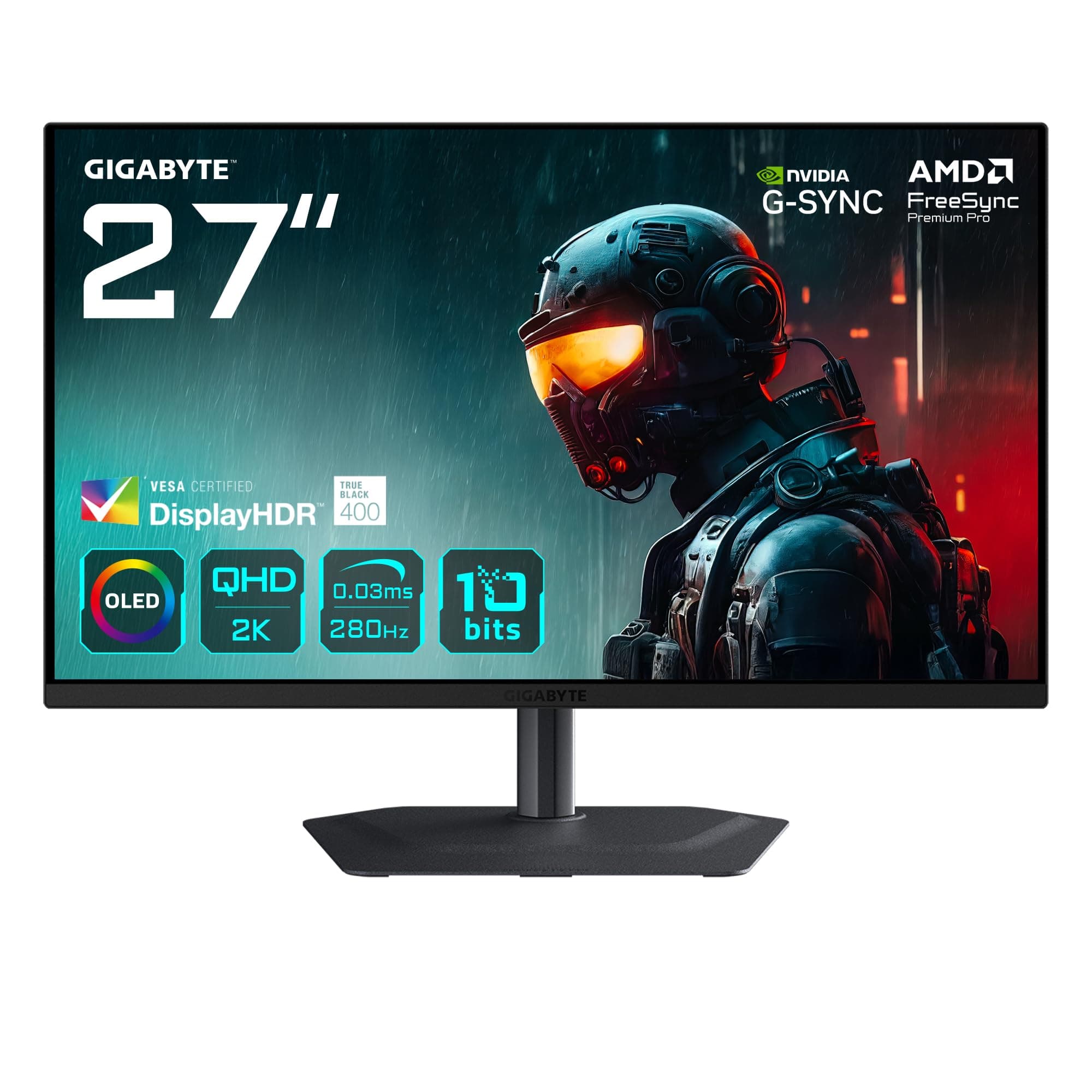 Геймърски монитор GIGABYTE MO27Q2 - 27" QD-OLED, QHD (2560 x 1440), 280Hz, 0.03ms