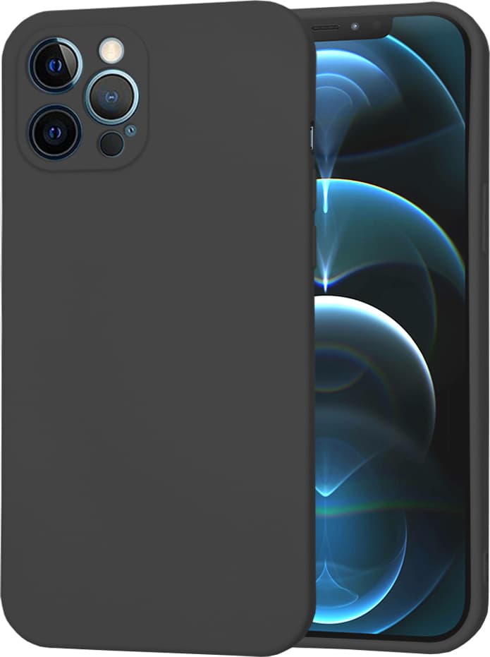 Силиконов (TPU) калъф за iPhone 12 Pro Max - Techsuit SoftFlex Silicone Case (черен)