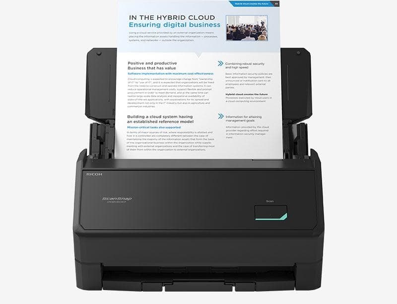 Скенер Ricoh ScanSnap iX2400,A4, USB 3.2, Duplex ADF/100 листа/, 45ppm/90 ipm, бял