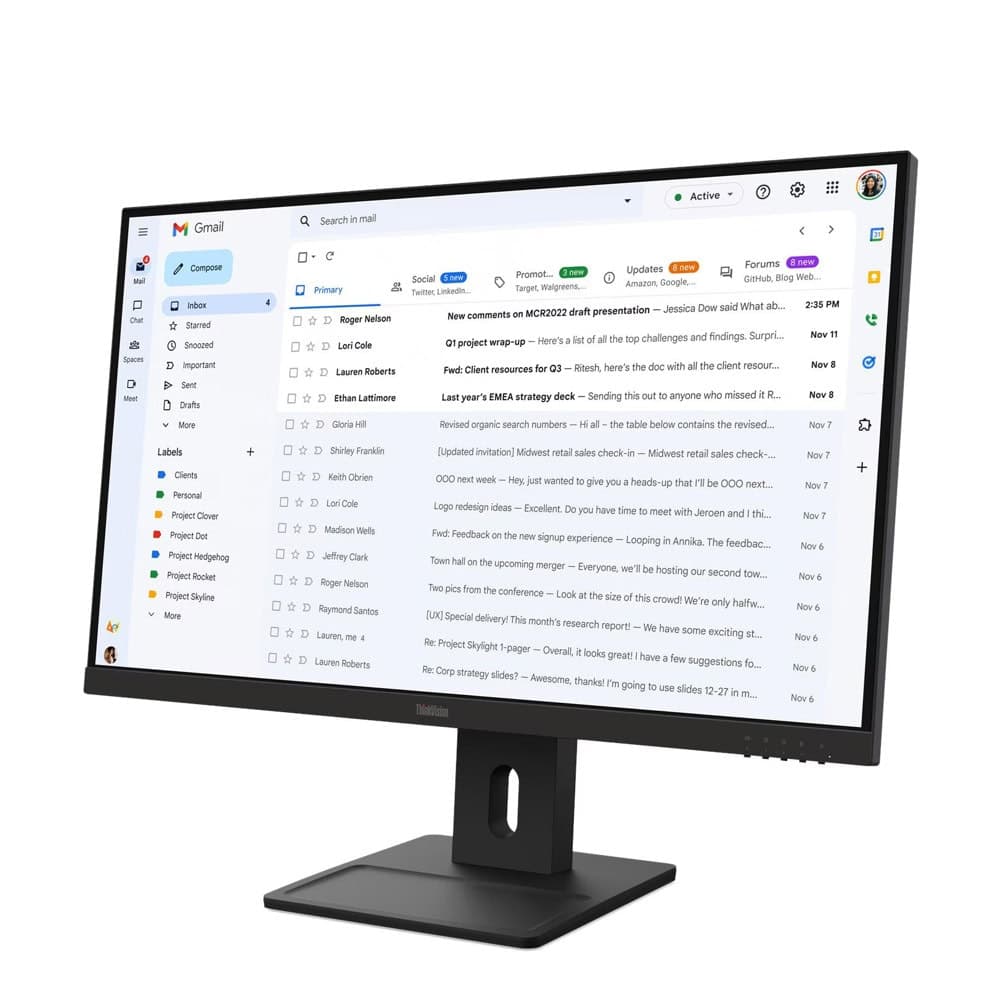 Lenovo ThinkVision E27-40 27" IPS, WLED, 1920x1080, 16:9, 100Hz, 300 cd/m2, 1500:1, Speakers 2Wx2, HDMI, DP, VGA, Tilt, Swivel, Pivot, Height Adjust Stand