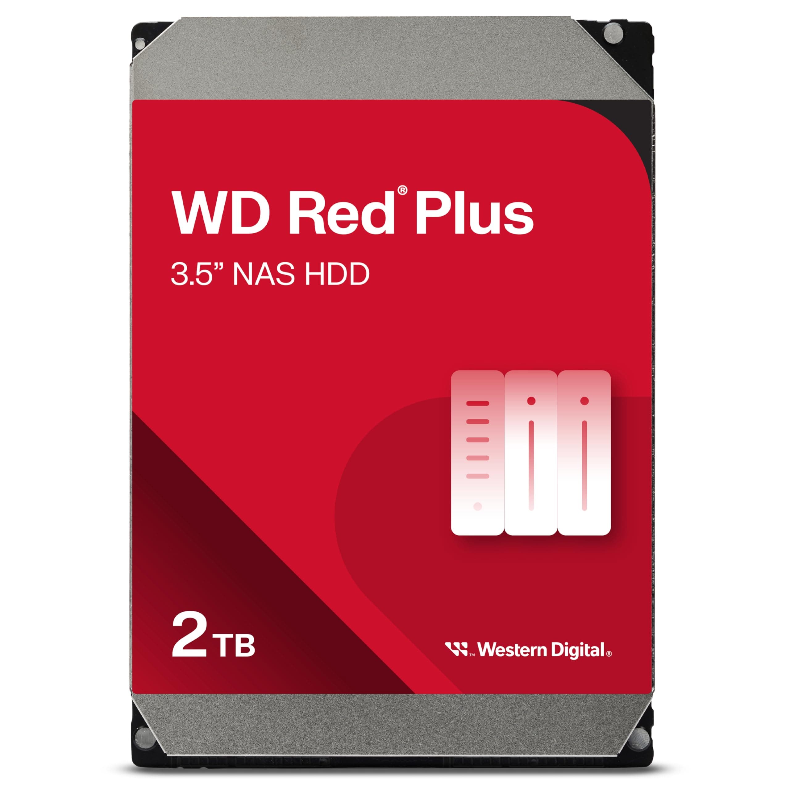 WD Red Plus 2TB SATA 6Gb/s 3.5inch Rpm5400 128MB кеш Вътрешен HDD Bulk