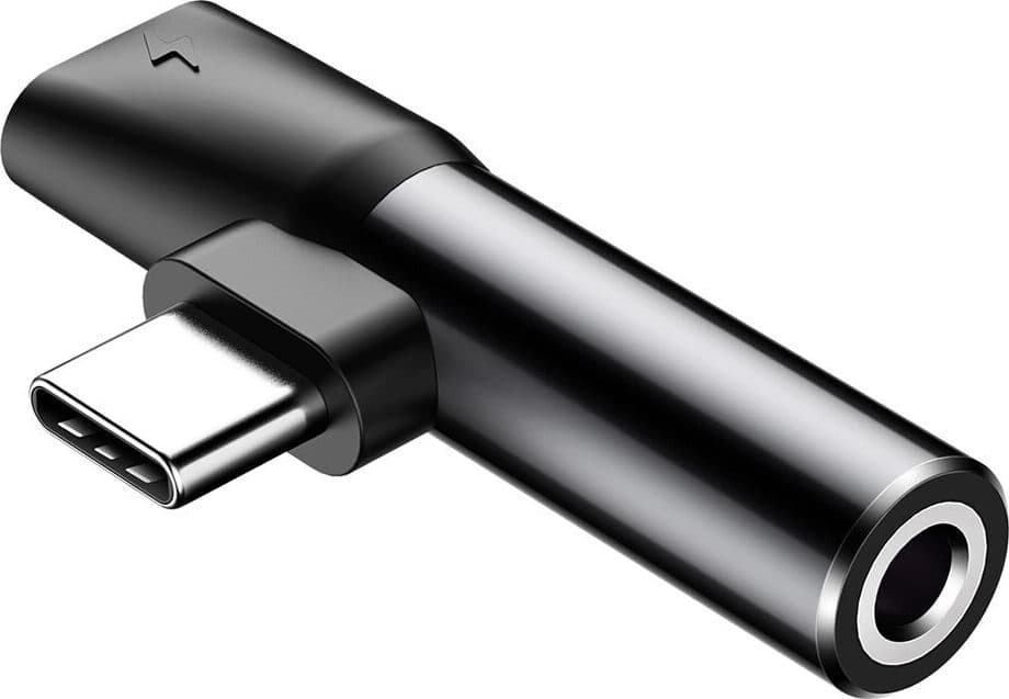 Адаптер Baseus (CATL41-01), от USB-C(м) към USB-C(ж)/AUX(ж), черен