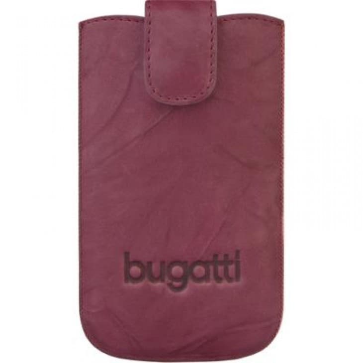 Кожен калъф за Motorola Defy, Acer Liquid S100, BlackBerry 9800 Torch, Bold 9000, Bold 9700 и др.(лилав) - Bugatti SlimCase Unique Leather Case L