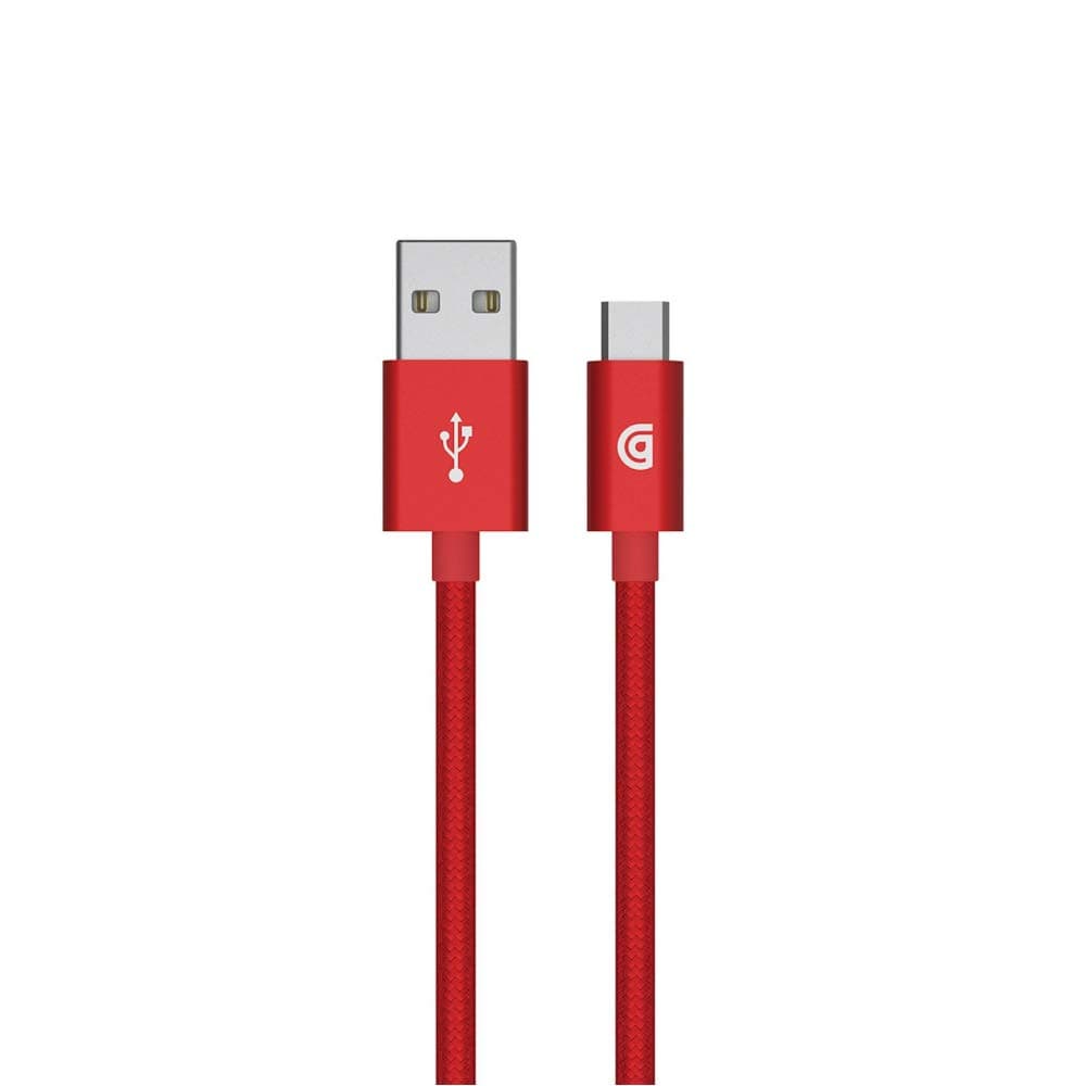 Здрав USB кабел за устройства с microUSB порт (150 см) - Griffin Premium microUSB to USB Cable (червен)