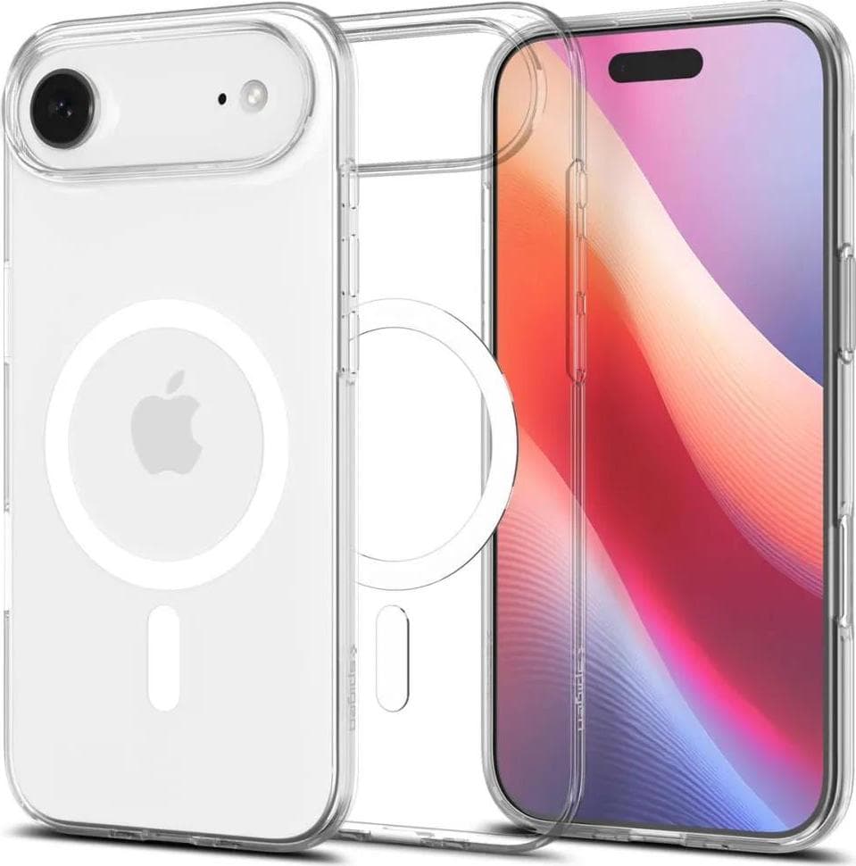 Тънък силиконов (TPU) калъф с MagSafe за iPhone 17 Air - Spigen Liquid Crystal MagSafe Case (прозрачен-бял)