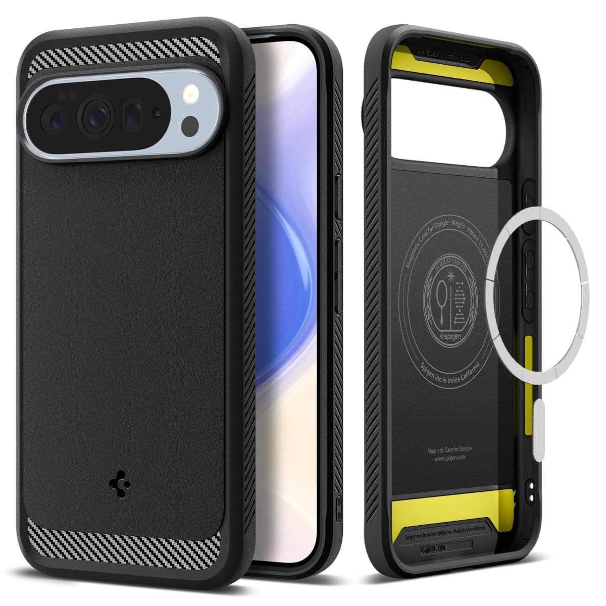 Удароустойчив силиконов (TPU) калъф с MagSafe за Google Pixel 10 Pro XL - Spigen Rugged Armor MagSafe Case (черен)