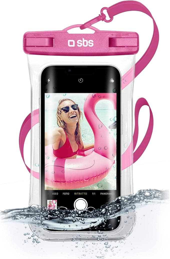 Универсален водоустойчив калъф за смартфони до 6.8 инча - SBS Waterproof Universal Case IPX8 (розов)