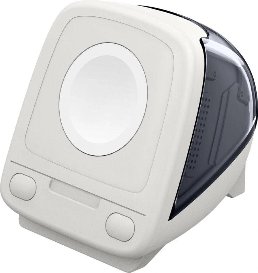 Силиконова винтидж поставка с формата на iMac G3 за Apple Watch 42мм, 44мм, 45мм, 46мм, Ultra 49мм - Spigen Classic C1 Apple Watch Silicone Stand (черен)