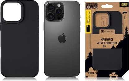 Силиконов калъф с MagSafe за iPhone 16 Pro Max - Tactical MagForce Velvet Smoothie Cover (черен)