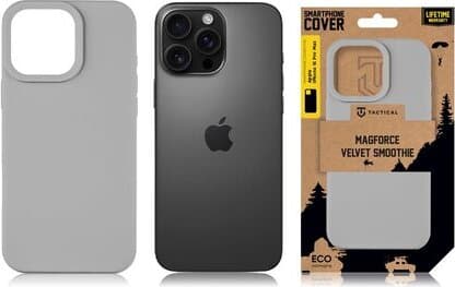 Силиконов калъф с MagSafe за iPhone 16 Pro Max - Tactical MagForce Velvet Smoothie Cover (сив)