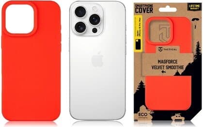 Силиконов калъф с MagSafe за iPhone 16 Pro Max - Tactical MagForce Velvet Smoothie Cover (червен)