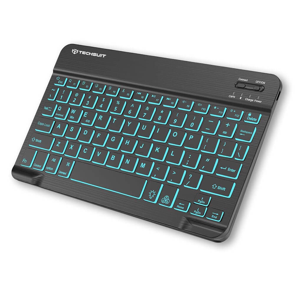 Безжична клавиатура с подсветка (за PC, Mac и Android) - Techsuit Wireless Keyboard (WK1) (черен)