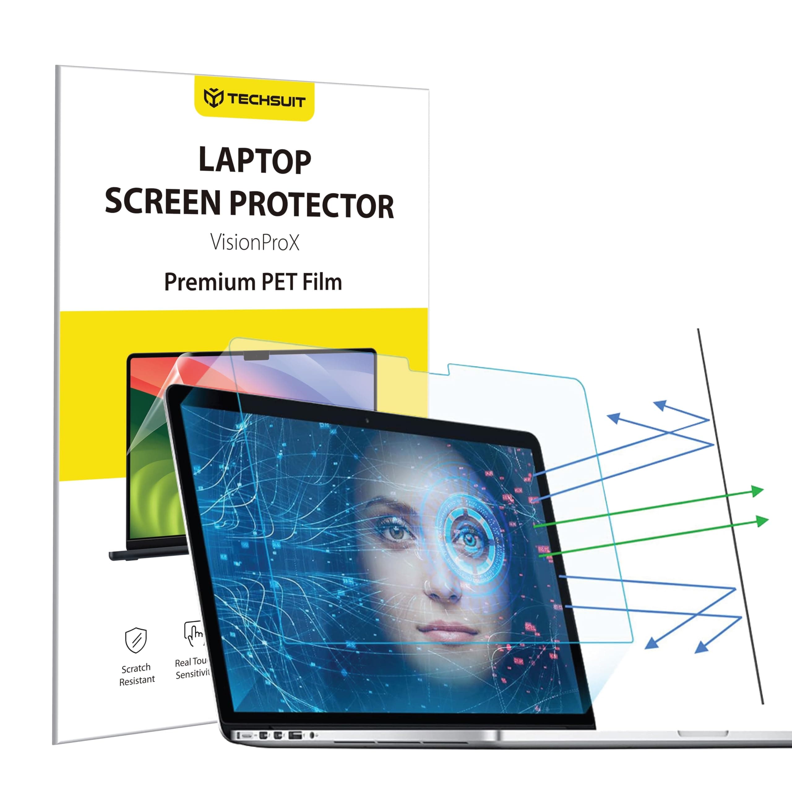 Защитно покритие за дисплея на Macbook Air 13 (2020-2024) - Techsuit VisionProX Anti-Blue Light Screen Protector (прозрачен)
