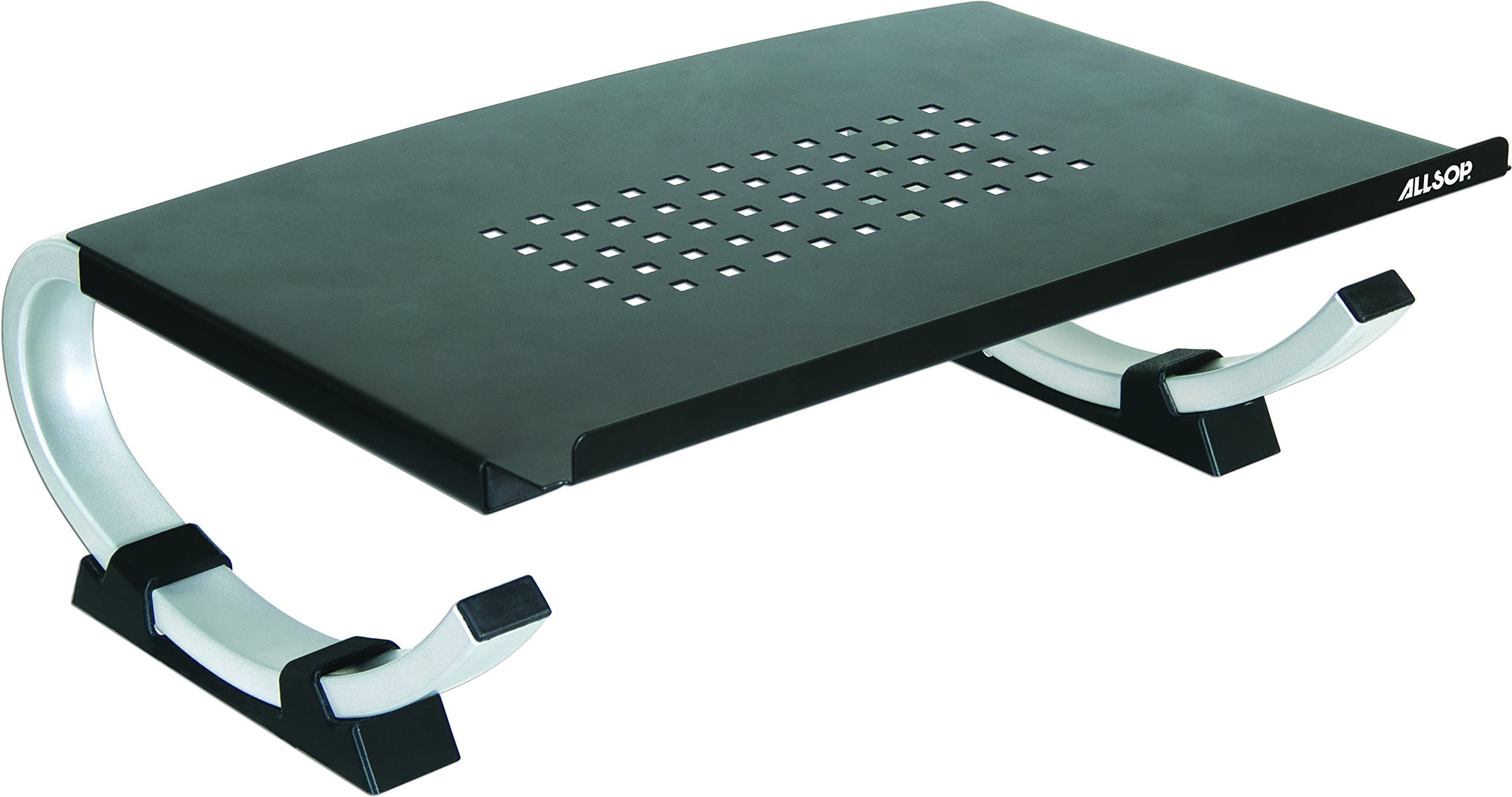 Алуминиева поставка за MacBook, преносими компютри и монитори - Allsop Redmond Adjustable Curve Stand (черна)