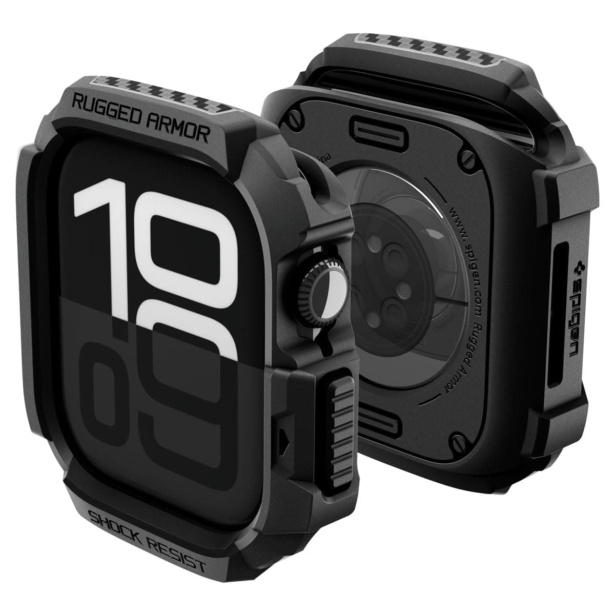 Удароустойчив TPU кейс за Apple Watch 11 42мм (2025) - Spigen Rugged Armor 2 Case (черен)