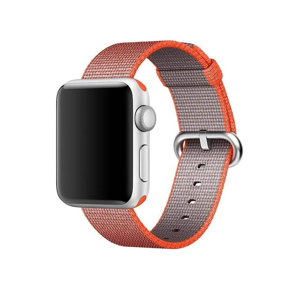 Оригинална текстилна каишка за Apple Watch 38мм, 40мм, 41мм, 42мм (2024) - Apple Watch Woven Nylon Band Black (оранжев)