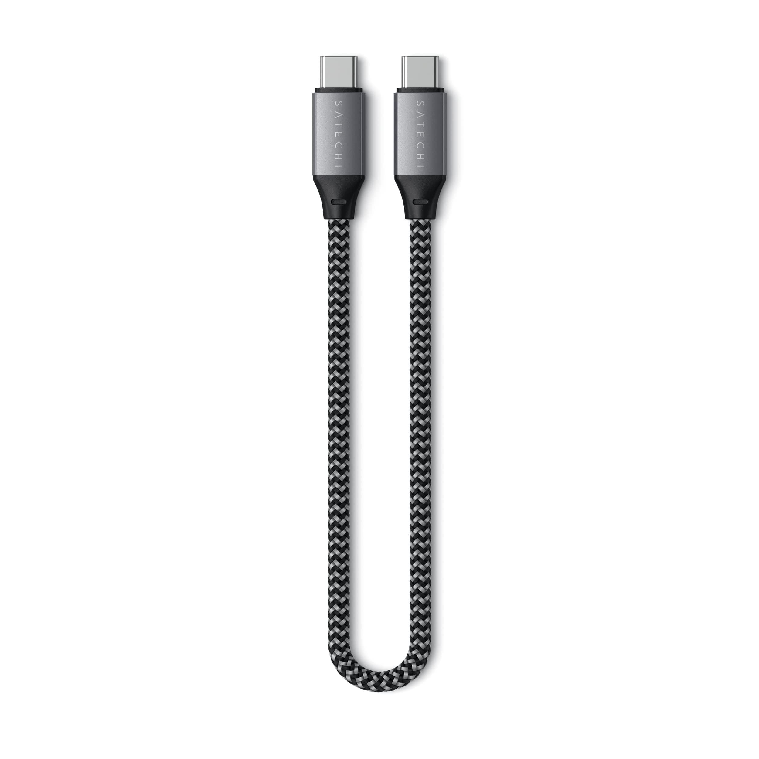 Кабел Satechi ST-U4C25M, от USB C(м) към USB C(м), 0.25m, 100W, черен