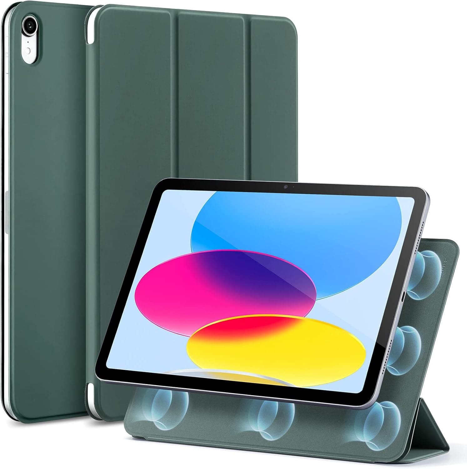 Магнитен полиуретанов калъф с поставка за iPad 10 (2022), iPad 11 (2025) - ESR Rebound Magnetic Case (зелен)