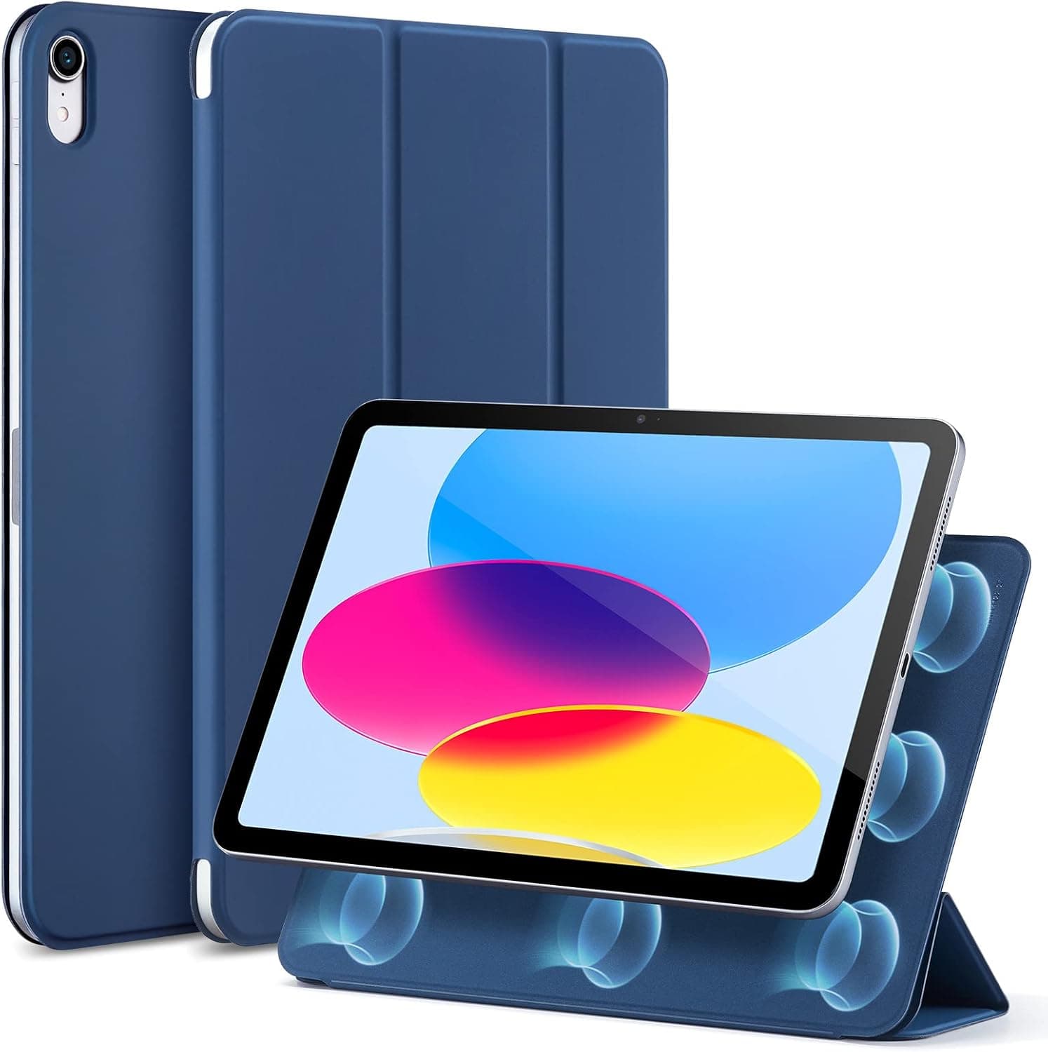 Магнитен полиуретанов калъф с поставка за iPad 10 (2022), iPad 11 (2025) - ESR Rebound Magnetic Case (тъмносин)