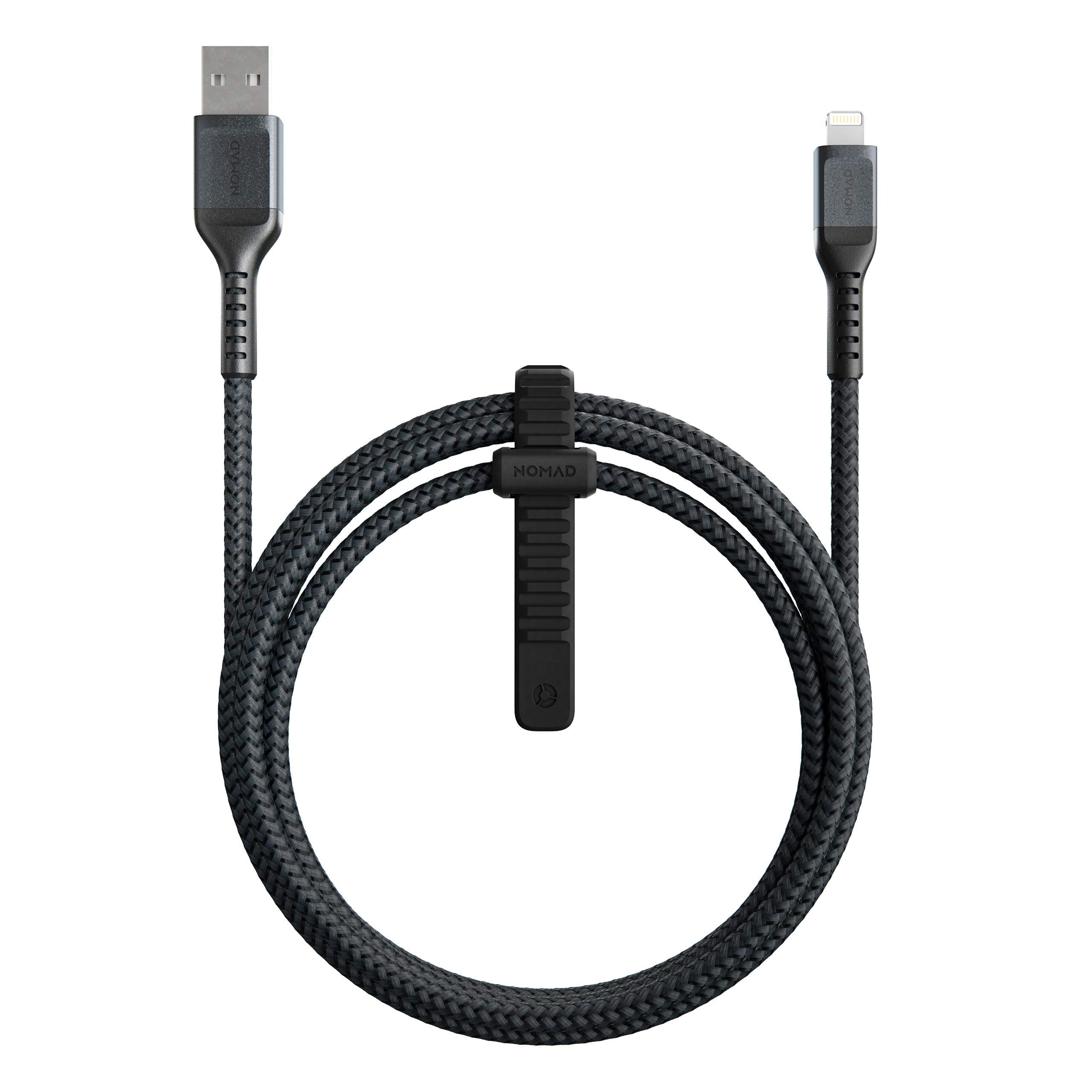 Кабел Nomad Rugged USB-A to Lightning Cable (NM01911B00), от USB-A(м) към Lightning(м), 1.5m, 12W, черен