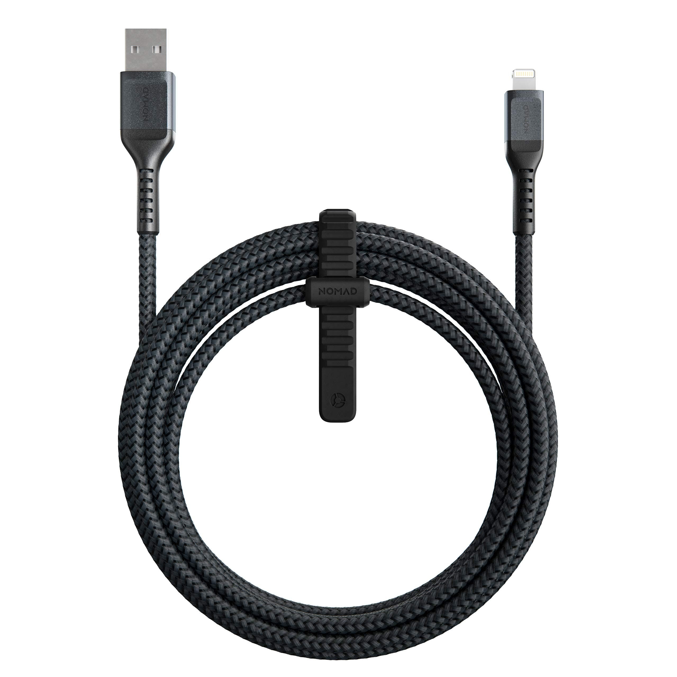 Кабел Nomad Rugged USB-A to Lightning Cable (NM01A11B00), от USB-A(м) към Lightning(м), 3m, 12W, черен