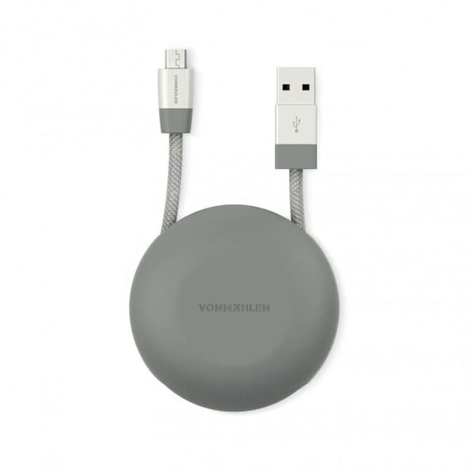 Кабел Vonmahlen E070P0004, от USB-A(м) към USB Micro B(м), 1m, сребрист