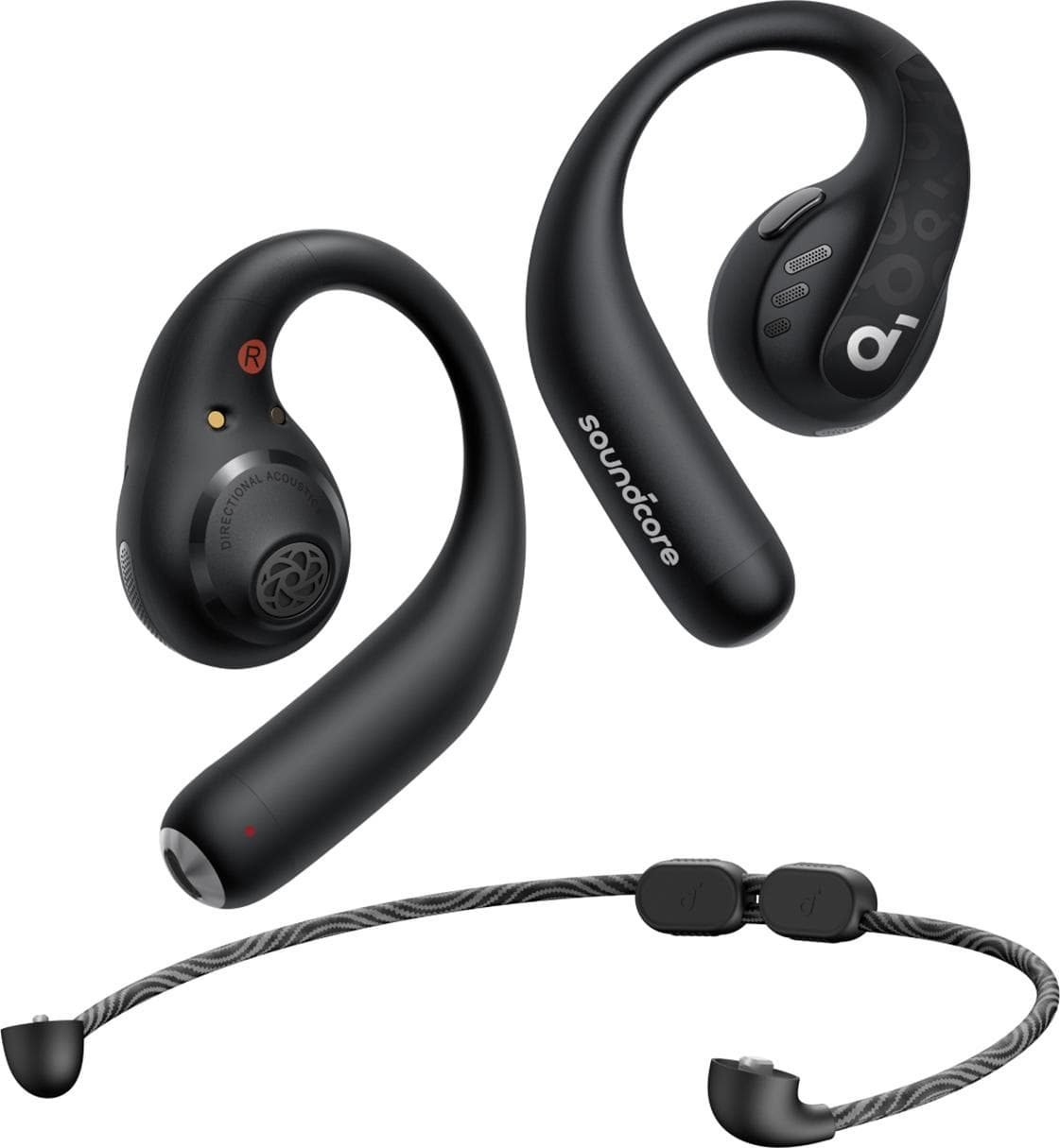 Спортни блутут TWS слушалки с кейс за зареждане - Anker SoundCore AeroFit Pro TWS Earbuds (черен)