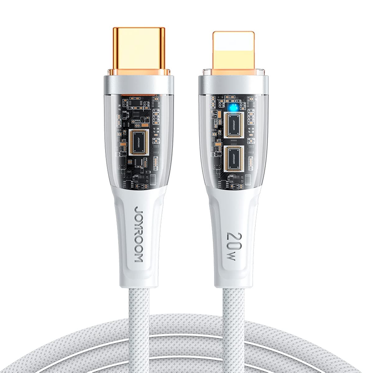 Кабел Joyroom S-CL020A3, от USB C(м) към Lightning(м), 1.2m, 20W, white